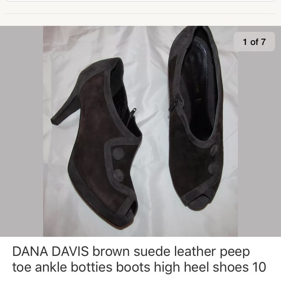 DANA DAVIS suede peep toe steampunk ankle boots - Picture 1 of 7